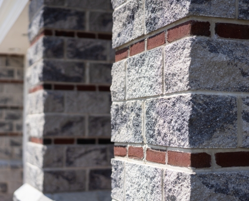 Sturdy stone and brick columns