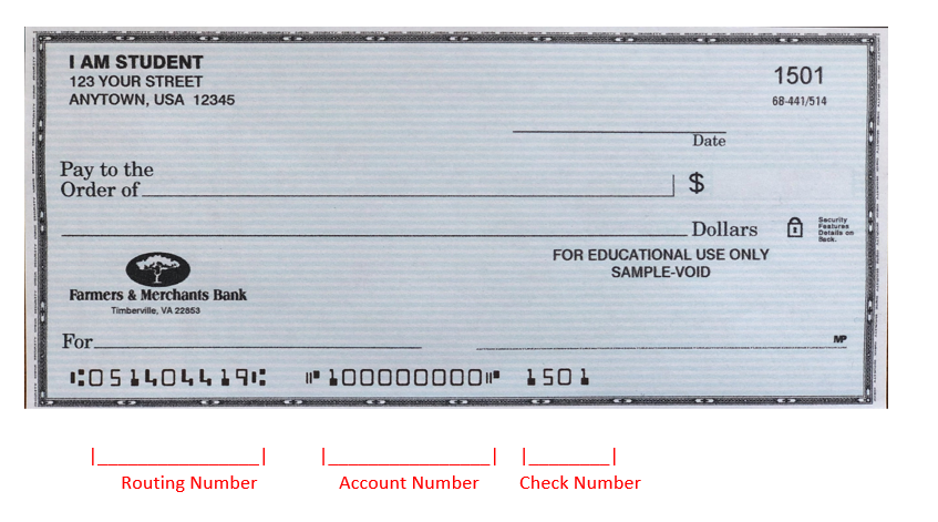 routing number on blank check