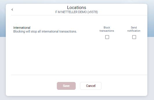 Restricting locations for debit card usage