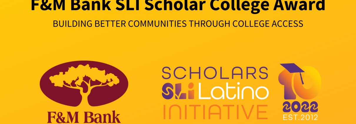 F&M Bank SLI Scholar College Award graphic with two logos